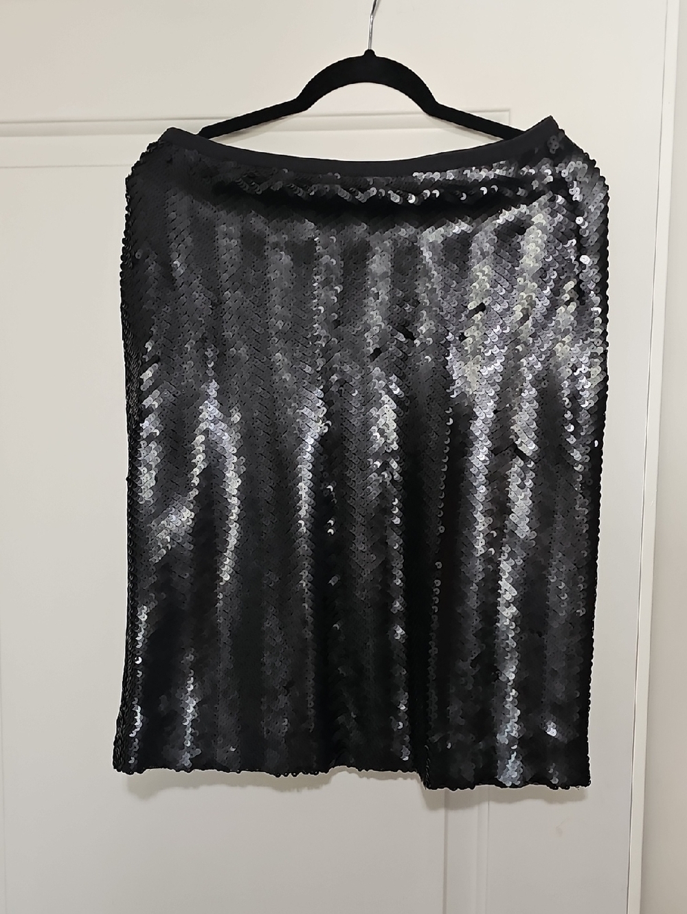 J. Crew Black Sequin Midi Skirt